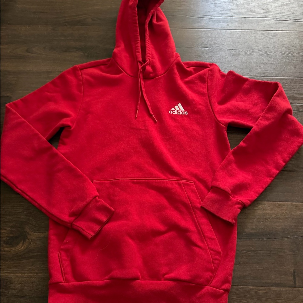 adidas Men’s Red Crewneck Hoodie Pullover